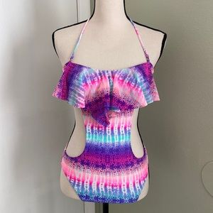 Bongo Woman’s Tie Dye Monikini One Piece Swimsuit